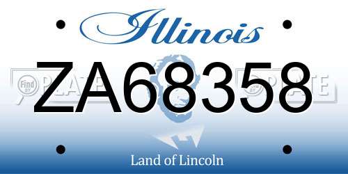 ZA68358 Illinois License Plate
