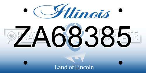 ZA68385 Illinois License Plate