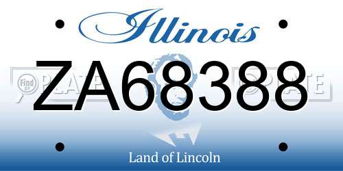 ZA68388 Illinois License Plate