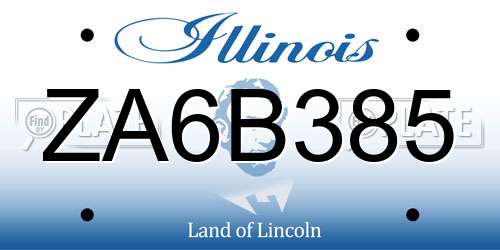 ZA6B385 Illinois License Plate