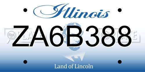 ZA6B388 Illinois License Plate