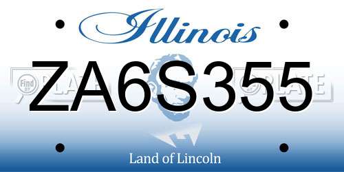 ZA6S355 Illinois License Plate