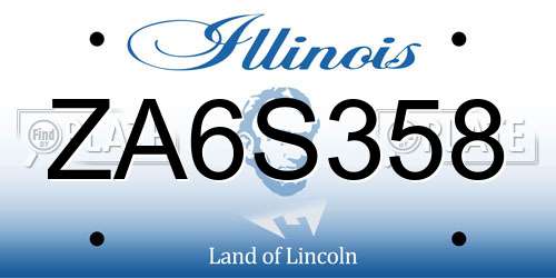 ZA6S358 Illinois License Plate