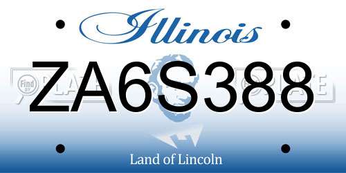ZA6S388 Illinois License Plate