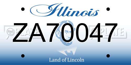 ZA70047 Illinois License Plate