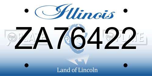 ZA76422 Illinois License Plate