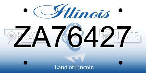 ZA76427 Illinois License Plate