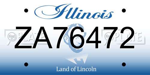 ZA76472 Illinois License Plate