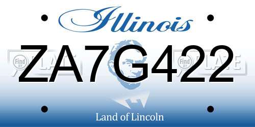 ZA7G422 Illinois License Plate