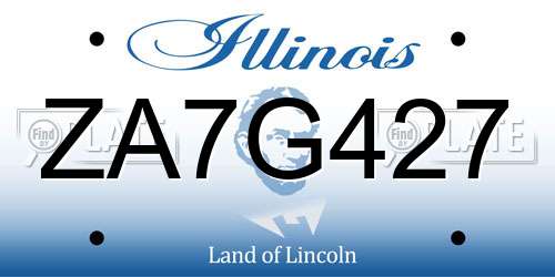 ZA7G427 Illinois License Plate