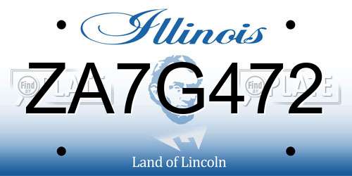 ZA7G472 Illinois License Plate
