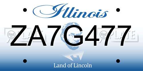 ZA7G477 Illinois License Plate