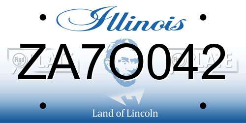 ZA7O042 Illinois License Plate
