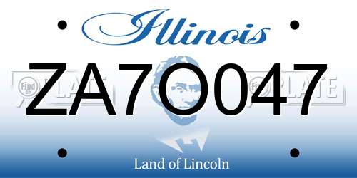 ZA7O047 Illinois License Plate