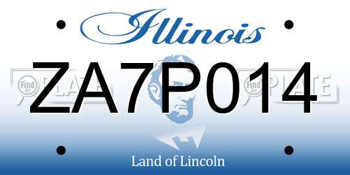 ZA7P014 Illinois License Plate