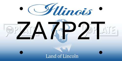 ZA7P2T Illinois License Plate