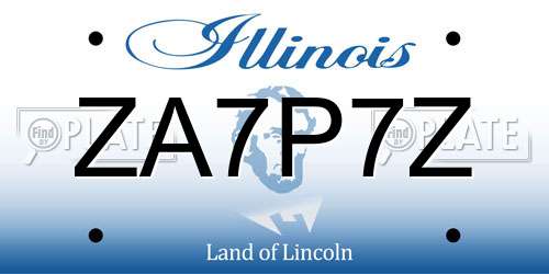 ZA7P7Z Illinois License Plate