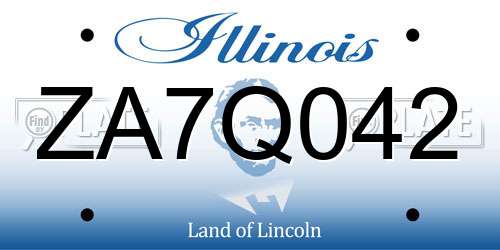 ZA7Q042 Illinois License Plate