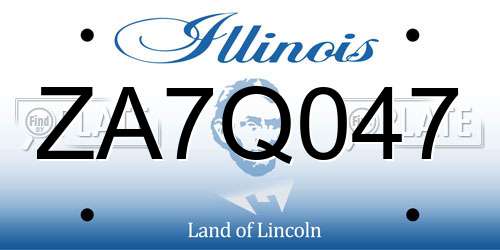 ZA7Q047 Illinois License Plate
