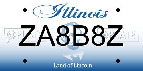 ZA8B8Z Illinois License Plate