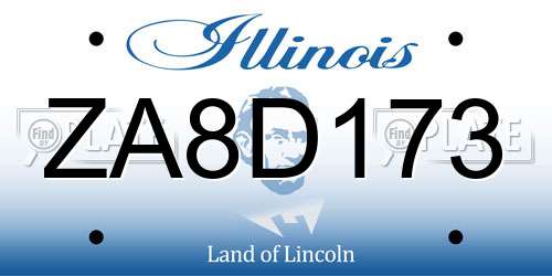 ZA8D173 Illinois License Plate