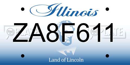 ZA8F611 Illinois License Plate