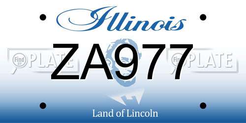 ZA977 Illinois License Plate