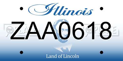ZAA0618 Illinois License Plate