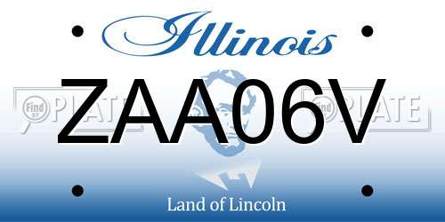 ZAA06V Illinois License Plate