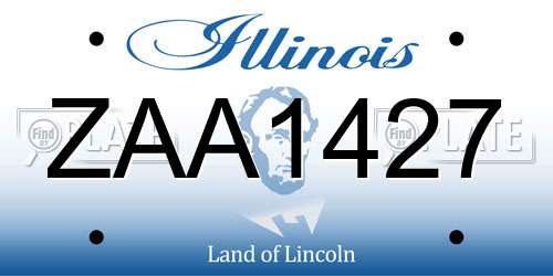 ZAA1427 Illinois License Plate