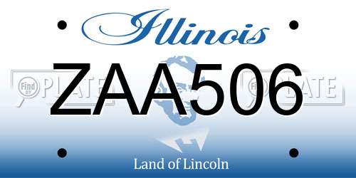 ZAA506 Illinois License Plate