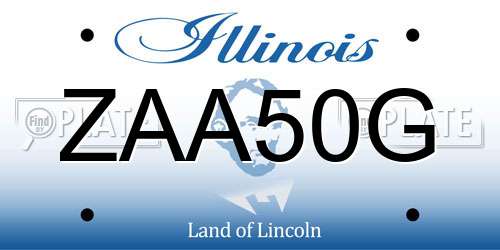 ZAA50G Illinois License Plate
