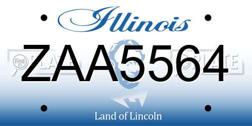 ZAA5564 Illinois License Plate