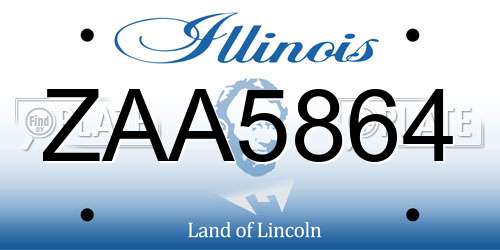 ZAA5864 Illinois License Plate
