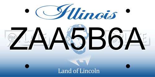 ZAA5B6A Illinois License Plate