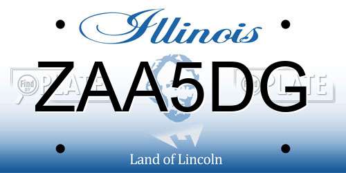 ZAA5DG Illinois License Plate