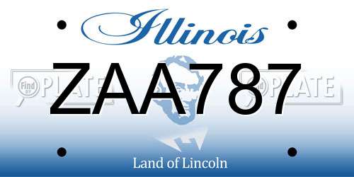 ZAA787 Illinois License Plate