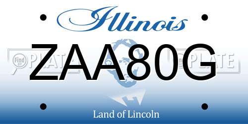 ZAA80G Illinois License Plate