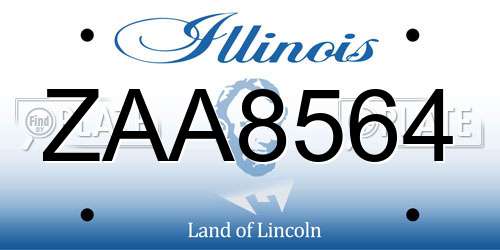 ZAA8564 Illinois License Plate