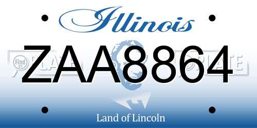 ZAA8864 Illinois License Plate