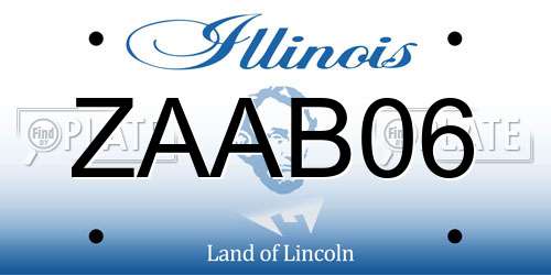 ZAAB06 Illinois License Plate