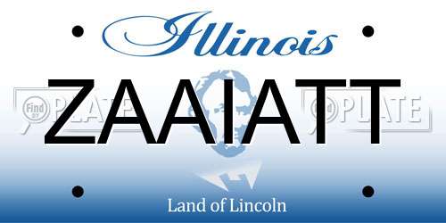 ZAAIATT Illinois License Plate