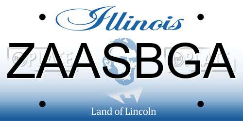 ZAASBGA Illinois License Plate