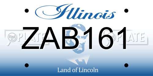 ZAB161 Illinois License Plate