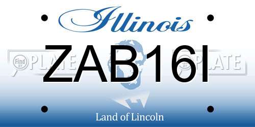 ZAB16I Illinois License Plate