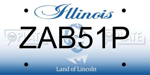 ZAB51P Illinois License Plate