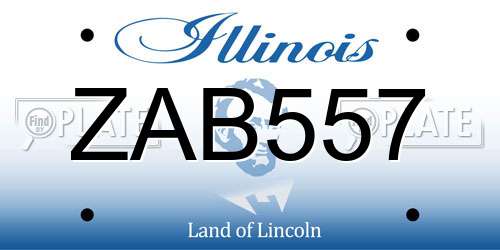 ZAB557 Illinois License Plate