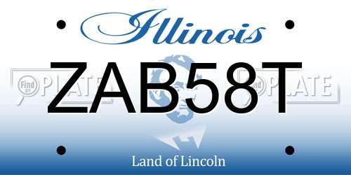 ZAB58T Illinois License Plate