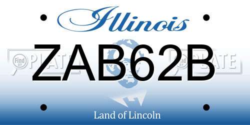 ZAB62B Illinois License Plate