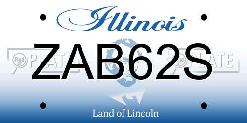 ZAB62S Illinois License Plate